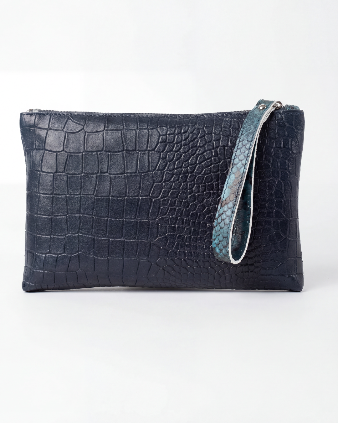 POCHETTE - BLU PITONE/COCCO