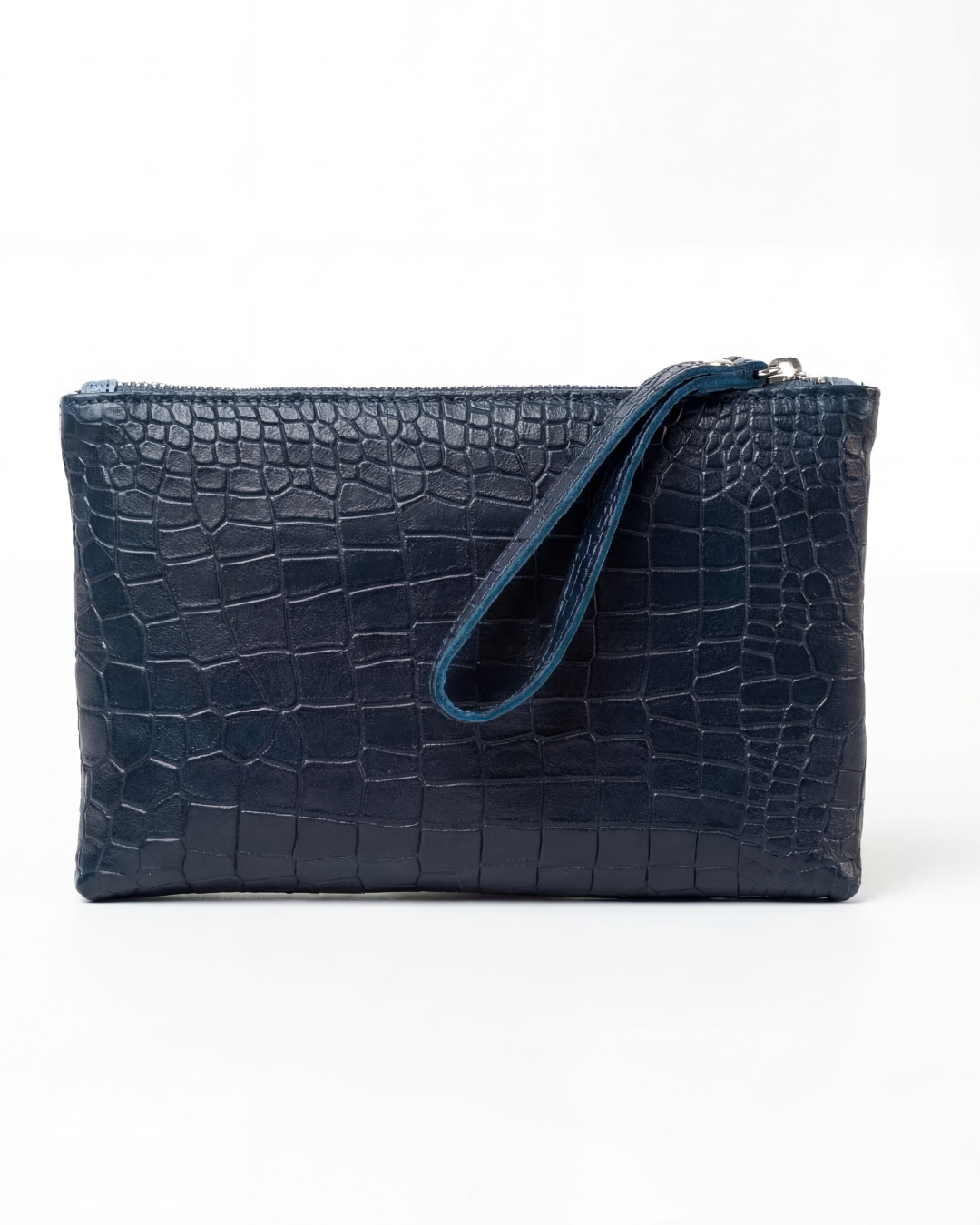 POCHETTE - NAVY PITONE/COCCO