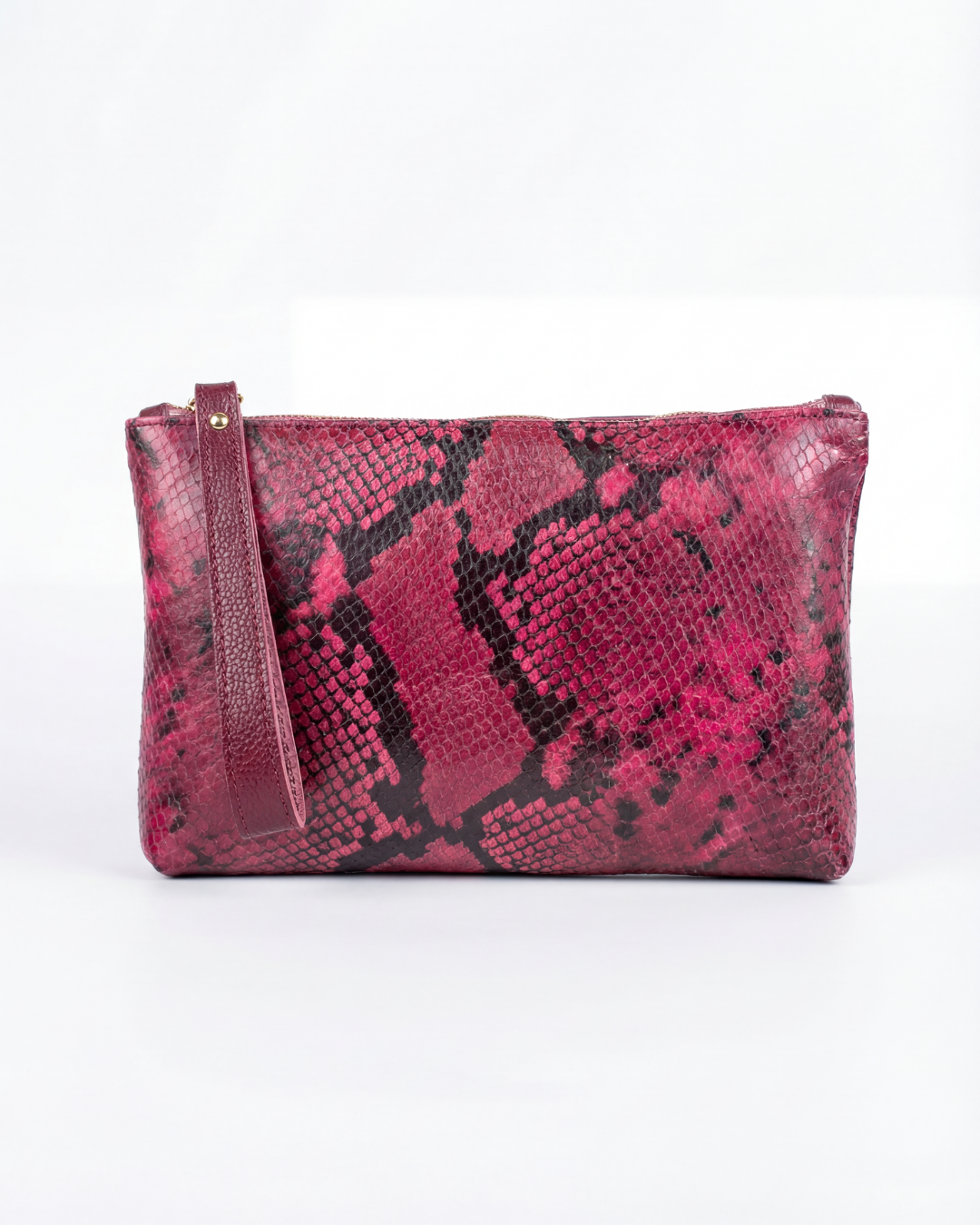 POCHETTE - BORDEAUX PITONE PELLE