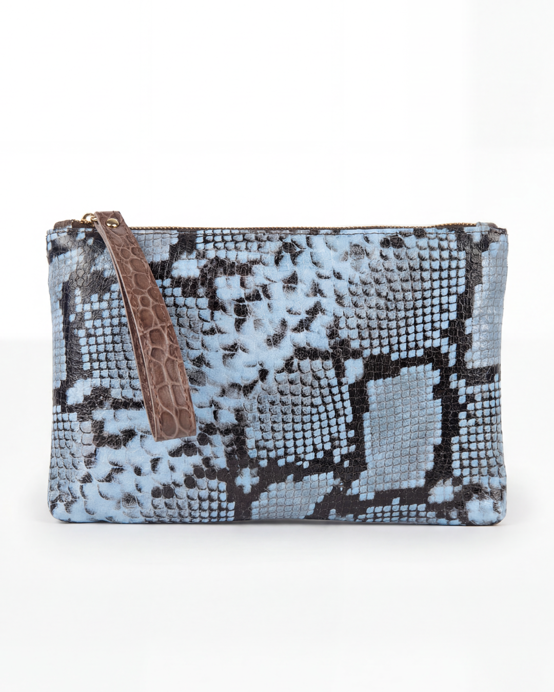 POCHETTE - CELESTE PITONE FANGO COCCO