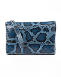 POCHETTE - NAVY PITONE/COCCO
