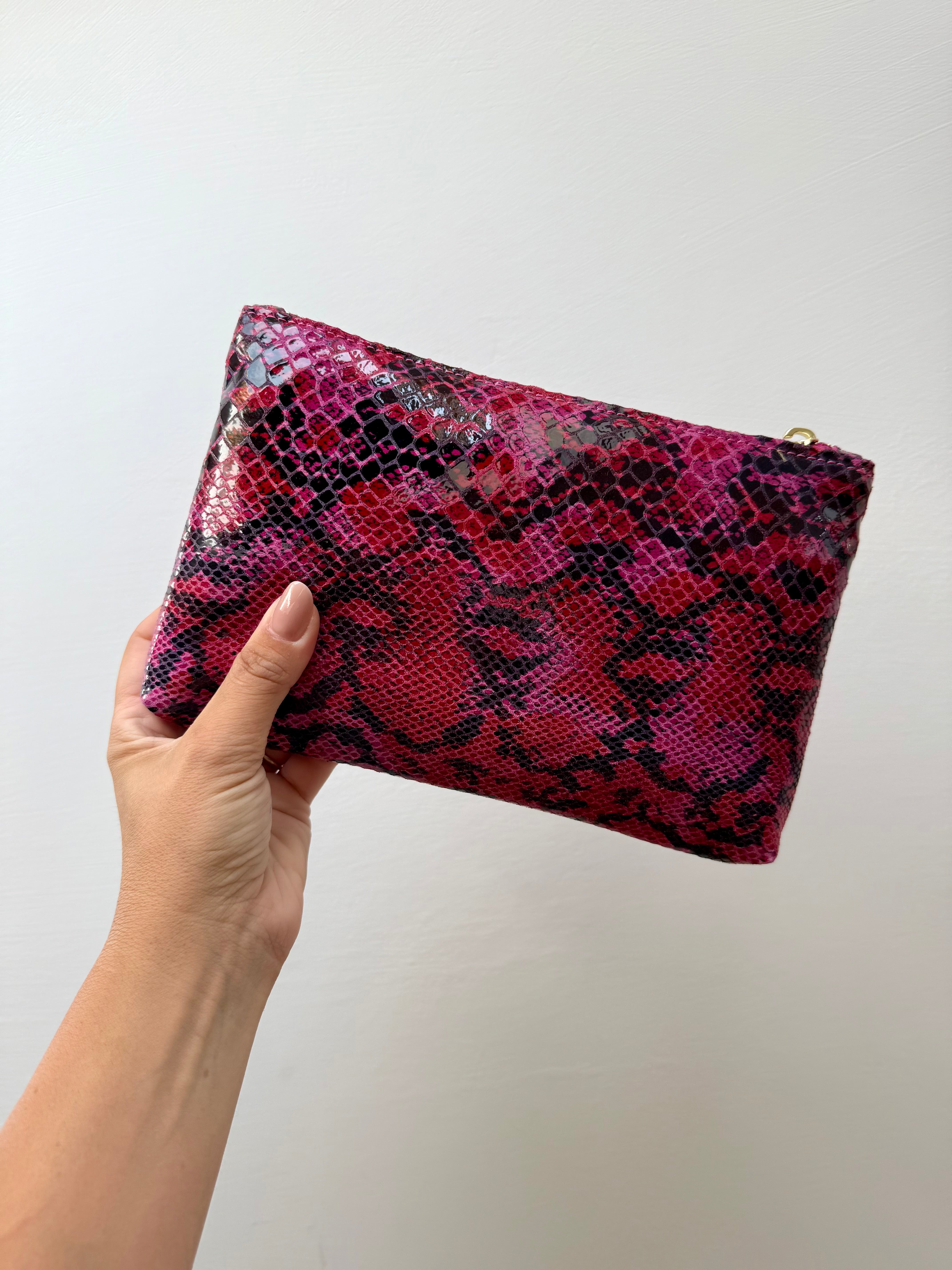 POCHETTE - pitone fucsia glicine