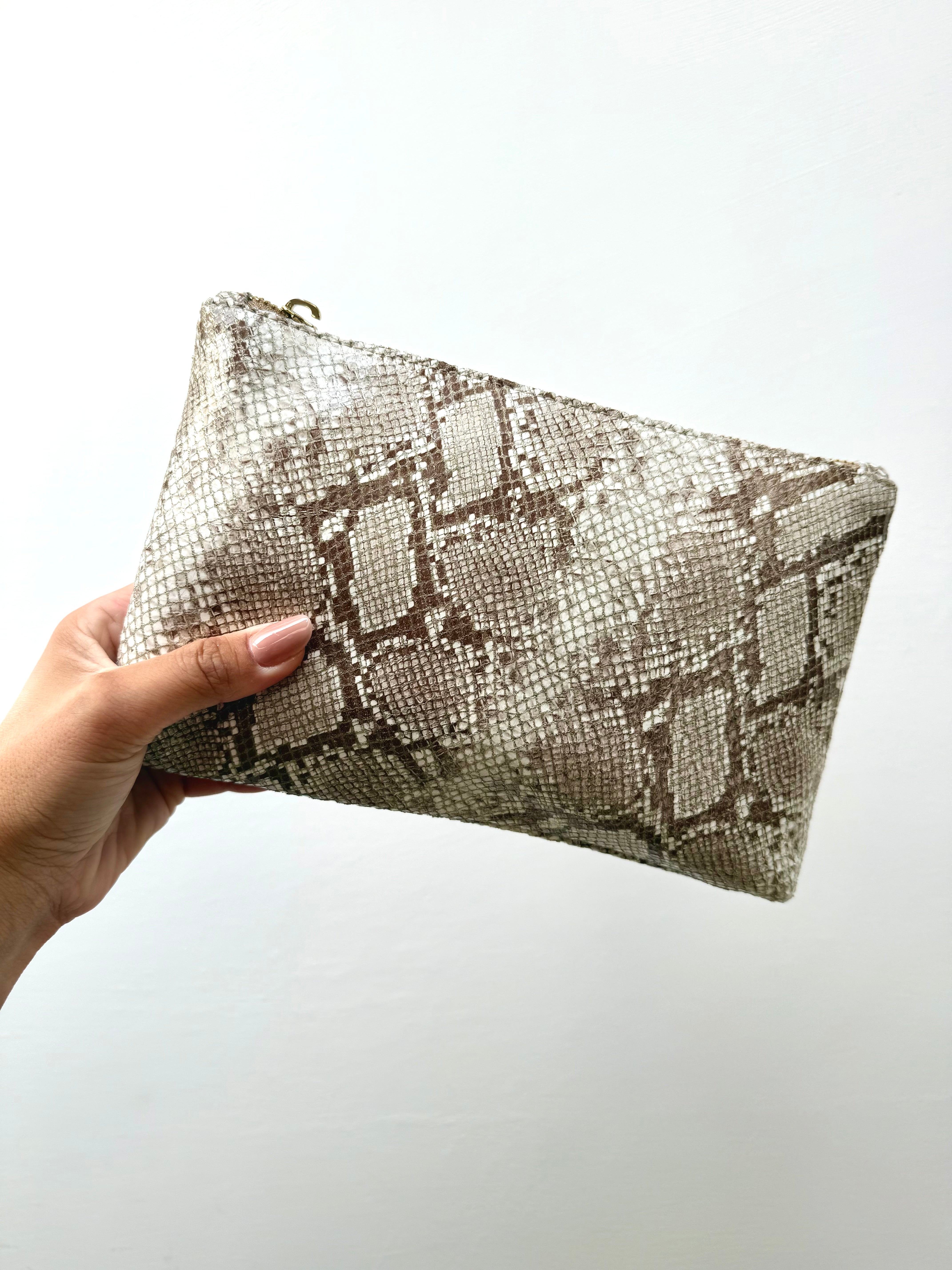 POCHETTE - pitone moka cocco cuoio