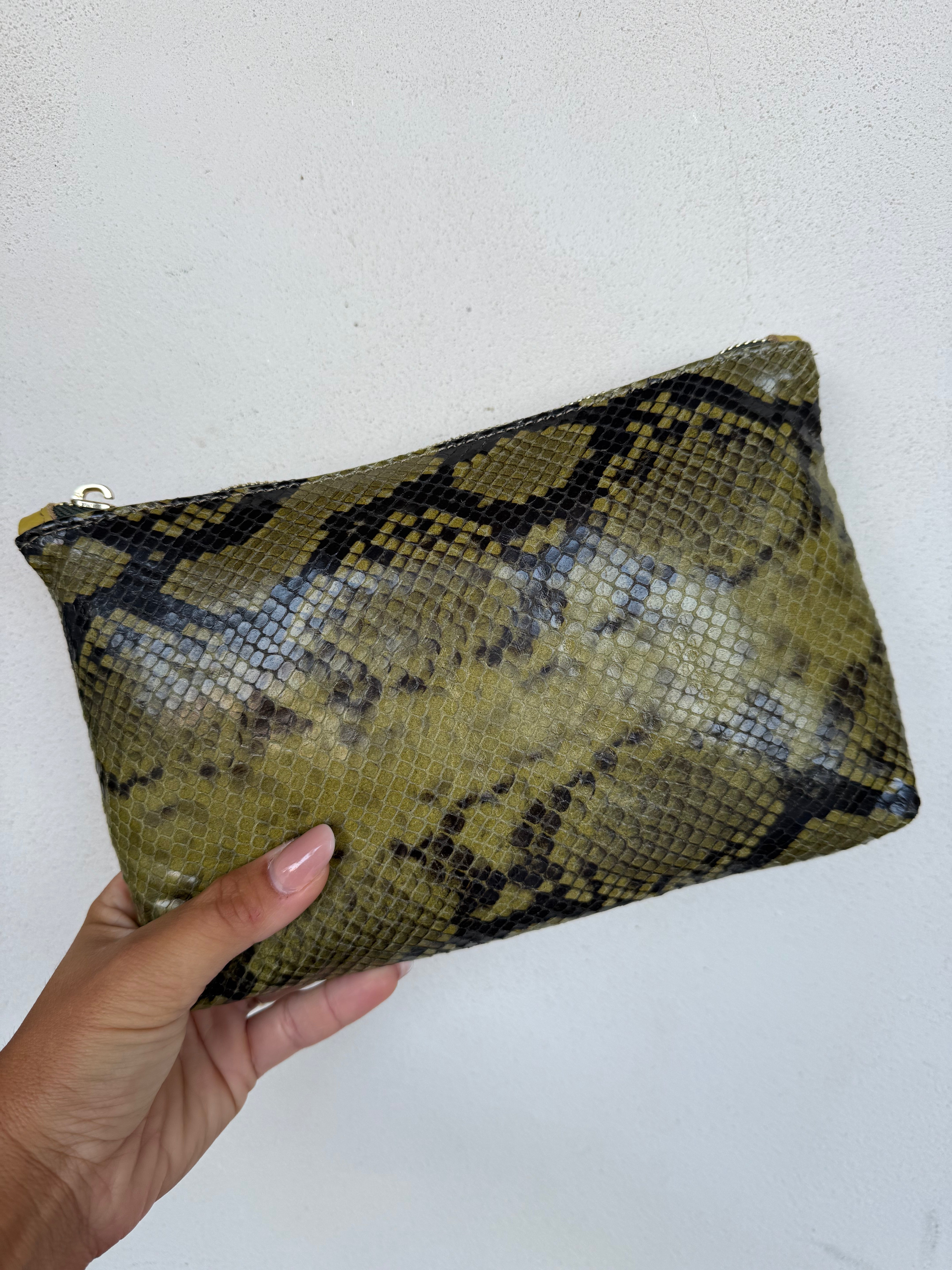 POCHETTE - pitone verde pistacchio